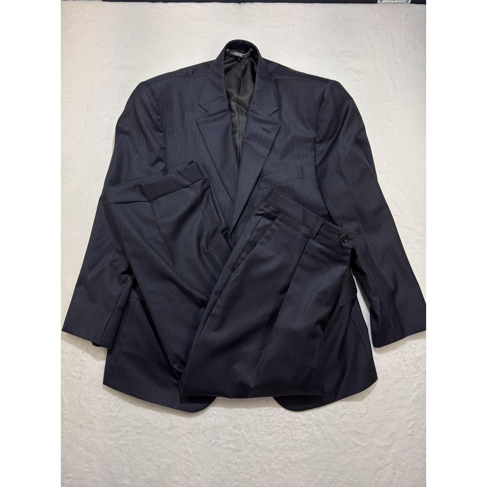 Hickey Freeman Suit Mens 42 Gray Pinstripe Wool 2 Button Pants 36x30 Made USA